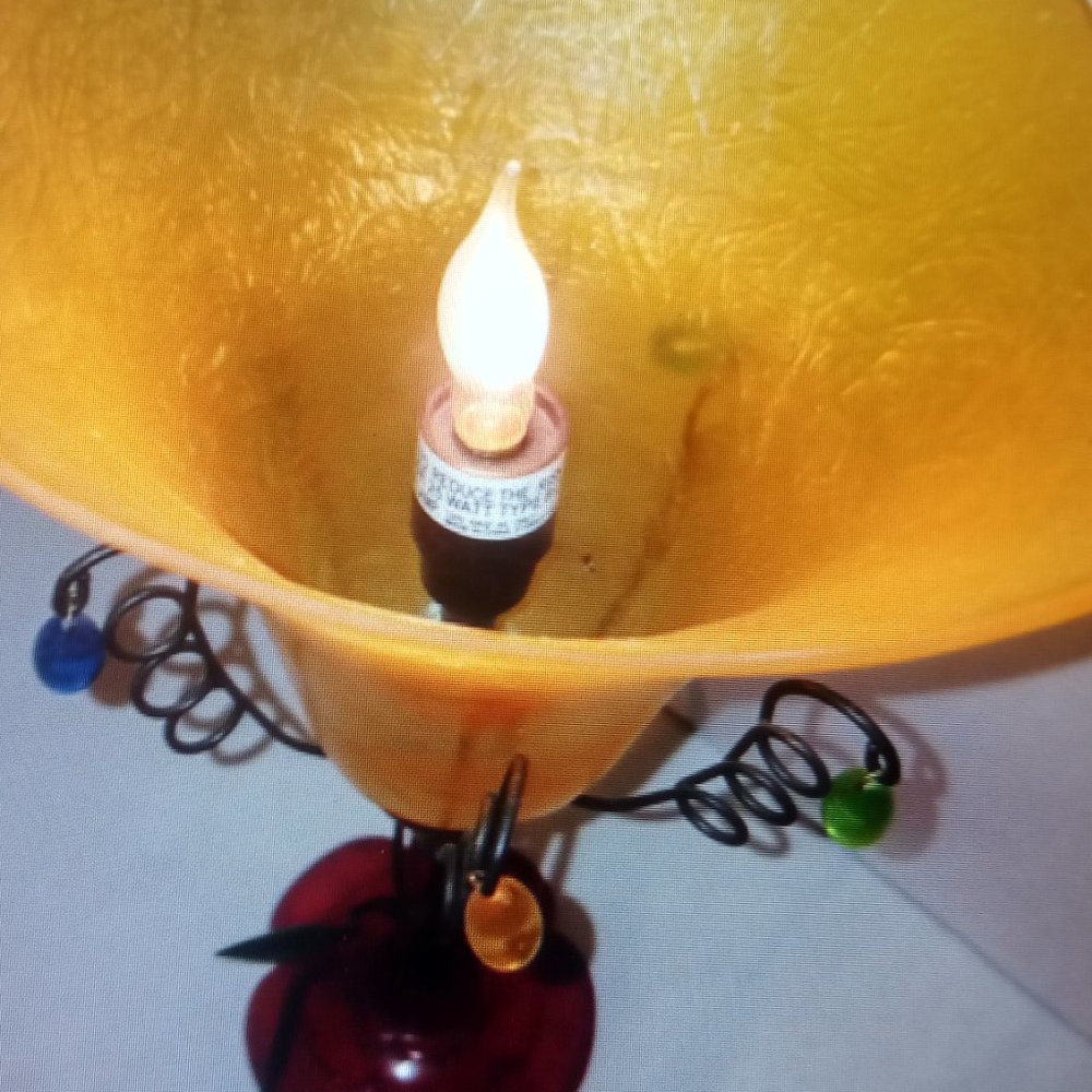 Retro Tulip standing nightlight lamp 20” tall flower Art Deco girl kids room